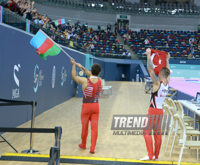 Bakıda idman gimnastikası üzrə Dünya Kubokunda ilk qaliblərin mükafatlandırma mərasimi keçirilib. Azərbaycan, 21 fevral, 2016